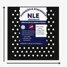 Grelha em aluminio anti-inseto 30x30 preta com suporte