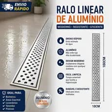 Ralo Grelha em aluminio anti-inseto 10x100 Aluminio