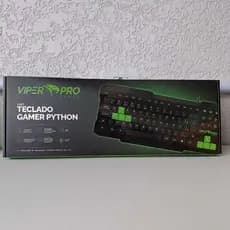 Teclado Gamer Viper Pro Python VI407 – Preto e Verde – Novo Lacrado