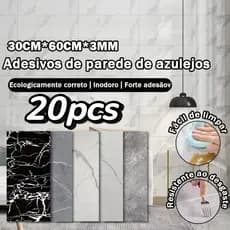 Adesivo de parede decorativo em PVC, 60x30 cm, à prova d'água e resistente à umidade, adequado para banheiros e quartos.