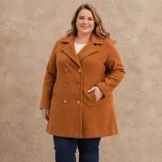 Sobretudo Feminino Plus Size Lã Batida Grande Casaco Parka Longa Peluciado Luxo Elegante