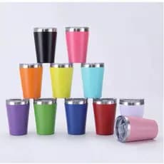 Kit 10 Unidades Copo térmico cerveja  Leite  café  Aço Inox com tampa 360Ml