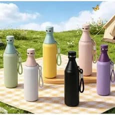 Garrafa Térmica de aço Inoxidável de alta qualidade alça lateral 500ML Academia Camping