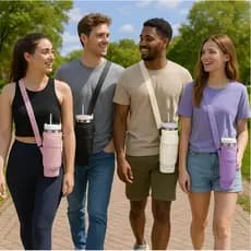 Bolsa Porta-garrafas De Água Compatível Com Copo 40oz 1,2 Litro Para Celular Chaveiro Com Alça De Ombro Ajustável