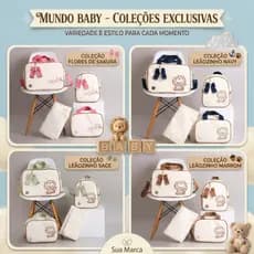 Bolsa Maternidade Luxo Kit 4 Peças Impermeável Mala Mochila Baby Menina Menino