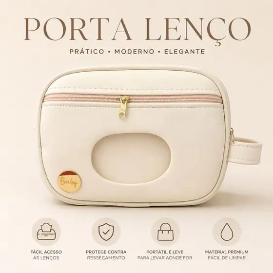 Porta lenços e necessaire pra fraldas e pomadas impermeável elegante