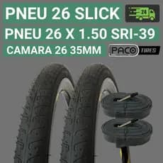 Pneu Aro 26 Bicicleta Pneu Aro 26 Pneu 26 X 1.50 Slick Sri-39 - Paco