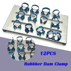 12 Pçs/Set Grampos De Barragem De Borracha Clipes Braçadeira Suporte De Bandeja De Aço Inoxidável