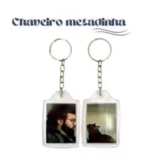 Chaveiro metadinha - 2 chaveiros - chaveiro de acrílico