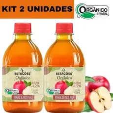 Kit 2 Vinagre Orgânico De Maça 4 Estações Pet 450ml