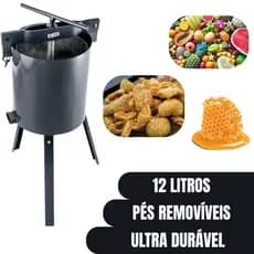 Prensa  de Banha Torresmo Frutas Favo Mel Manual 12 Litros Espremedor Zatti