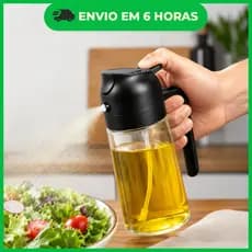 Galheteiro Spray Borrifador Dosador 2 em 1 Para Azeite Vinagre Oléo Vidro Vinagreiro Azeiteiro 500ml