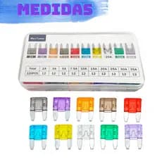 Kit Fusível Automotivo Lamina Diversas Medidas Amperes Com Estojo