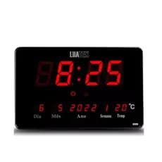 Relógio Parede Mesa Led Digital Calendário Termômetro  Lk-2616 Preto
