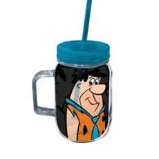 Copo Caneca com Canudo Fred Flintstones