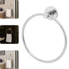 Suporte Porta Toalha De Rosto Mãos Toalheiro Argola Aço Inox Cromado