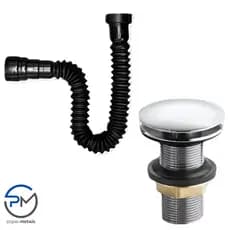 Kit Sifão Preto + Válvula click 7/8 Cromado