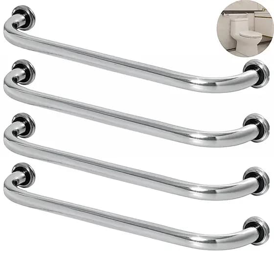 Kit 2 a 4 Alças De Apoio Barra 20cm a 80cm Suporte De Parede Corrimão Para Idoso E Deficiente