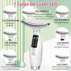 Massageador Recarregável de 7 Modos para Rosto e Pescoço Alimentado por USB, Design Ergonômico