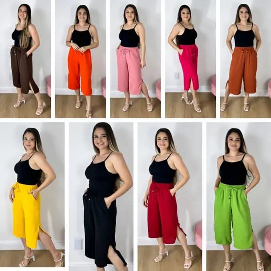 Calça Pantacourt Duna com Fenda | Tendência 2025 | Estilo e Conforto