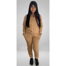 Conjunto Moletom Feminino Flanelado Capuz Zíper Qualidade Premium