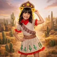Vestido Cangaceira Maria Bonita Infantil Completa Festa Junina Quadrilha + Tiara  Envio Imediato