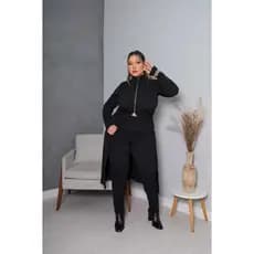 Conjunto Feminino Cardigan Sobretudo + Calça Anarruga