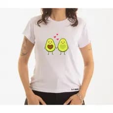 Camiseta Baby Look Lançamento Casalzinho de Abacate Tecido de Alta Qualidade 100% Algodão