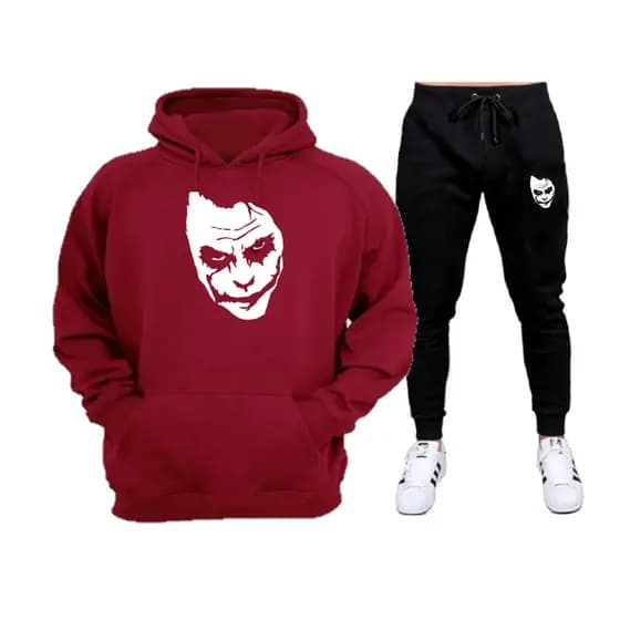 Conjunto de Moletom com Calça Preta Lançamento Coringa Tecido Flanelado