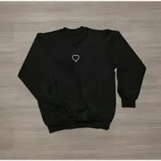 Moletom Gola Redonda Casaco Coração Flanelado De Frio Masculino E Feminino
