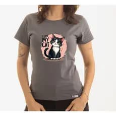 Camiseta Baby Look Lançamento Gatinho! Tecido de Alta Qualidade 100% Algodão