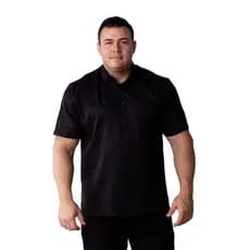 Camisa Social Masculina Manga Curta Plus Size  Spandex Poly Will  Com Bolso Bordado