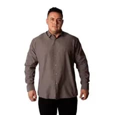 Camisa Social Manga Longa  Masculina Poliviscose Plus Size