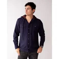 Camisa Social Masculina Manga Longa Flanela Marinho