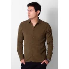 Camisa Social Masculina  Manga Longa Ternura Texturizada