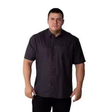 Camisa Social Masculina Manga Curta Xadrez Plus Size Flame Com Bolso