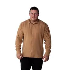 Camisa Social Masculina Manga Longa Maquinetada Plus Size