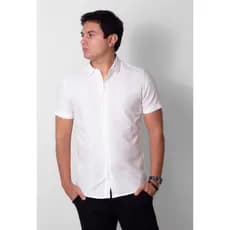 Camisa Social Manga Curta Masculina Faixa Etami Larga