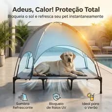Cama Tenda Pet Cachorro Gato Suspensa Multiuso Dobrável Com Teto Respirável Resistente Até 50kg M/L/XL