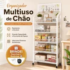 Carrinho Organizador Multiuso De Chão Com Rodinhas E Painel Perfurado Prateleira Em Aço Para Cozinha E Quarto