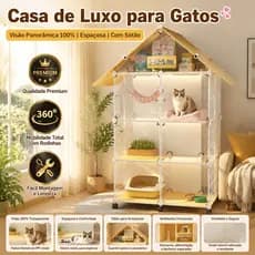Gaiola Para Gatos Grande Transparente Modular Com Rodinhas 360 Graus Varios Andares Casa De Gato Premium Viveiro