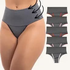 Kit Calcinhas Cós Alto Tanga Fitness Segura Barriga Compressão Abdominal Calcinha Modeladora
