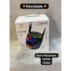 Caixa de Som TN50 HMASTON - 100W RMS, TWS, à Prova d'Água e Super Bass!
