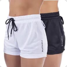 Kit 2 Shorts Fitness Duplo Feminino Duplos para Academia e Corrida Fitness Suplex Dry Fit