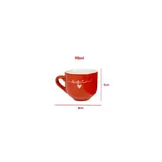 Xícaras para café com pires de porcelana L'Amour vermelha 90 ml 6 peças - Hauskraft