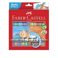 Lapis de cor Ecolápis de Cor Faber-Castell Bicolor 48 Cores Duas Cores