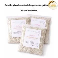 Kit 3 Escalda Pés Energizante 40g Relaxante Aromático Limpeza e Bem Estar