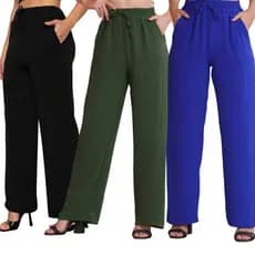 Calça pantalona feminina duna cintura alta