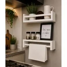 Kit 2 Nichos Decorativos para Cozinha 40 x 10 porta Toalha porta pano MDF 15mm
