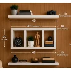 KIT NICHO 3 PEÇAS MULTIUSO DECORACAO NATAL  40X20X10 MDF 15MM